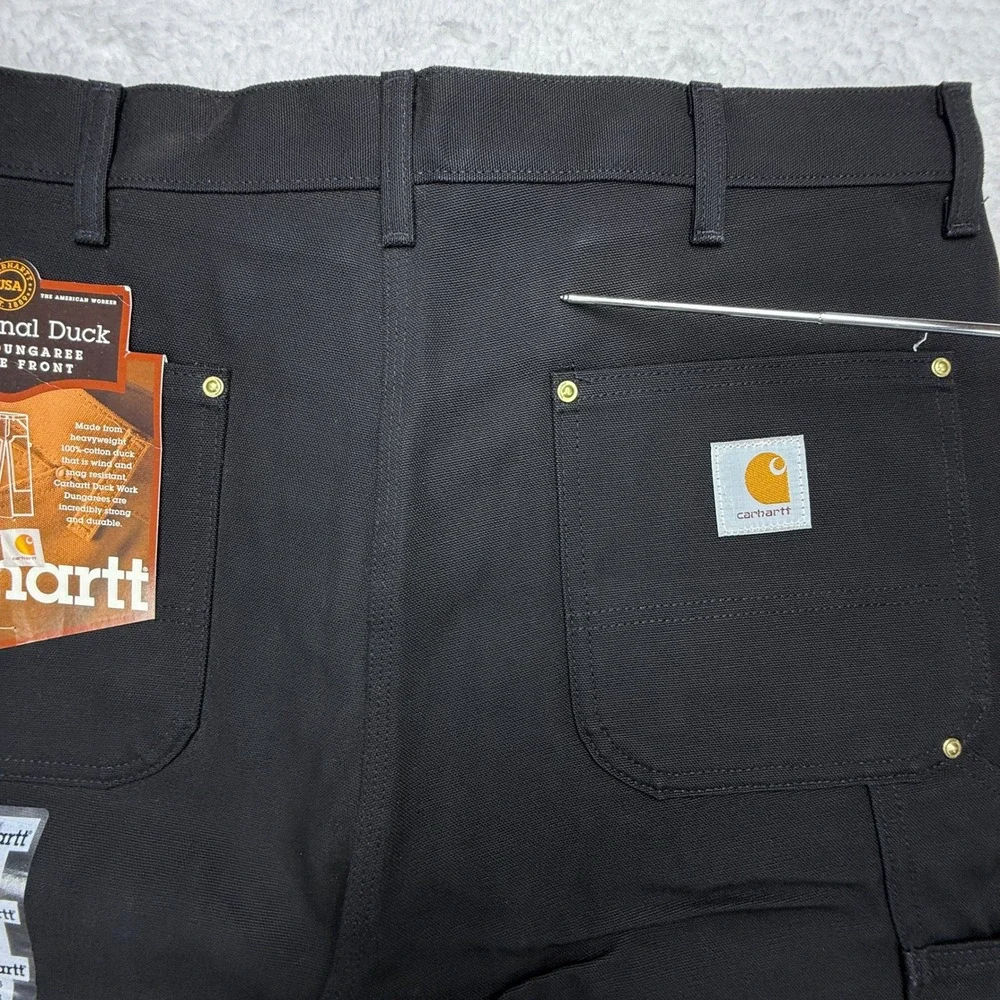 Carhartt B01 BLK Double Front Work Dungaree Pants Black 40x36 USA NWT - Picture 8 of 8